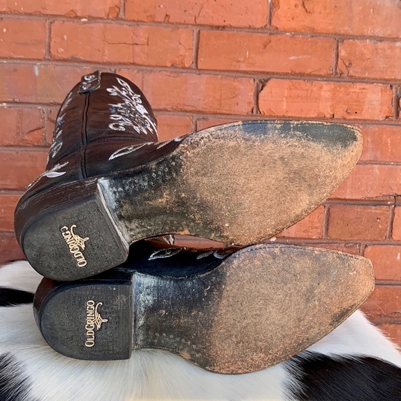 OLD GRINGO Swarovski Crystals Lucky Horseshoe Black Cowboy Western Boots 9.5 - Picture 10 of 12